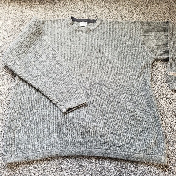 COLUMBIA Sweater Gray Cable KnitSize XL - Picture 3 of 8